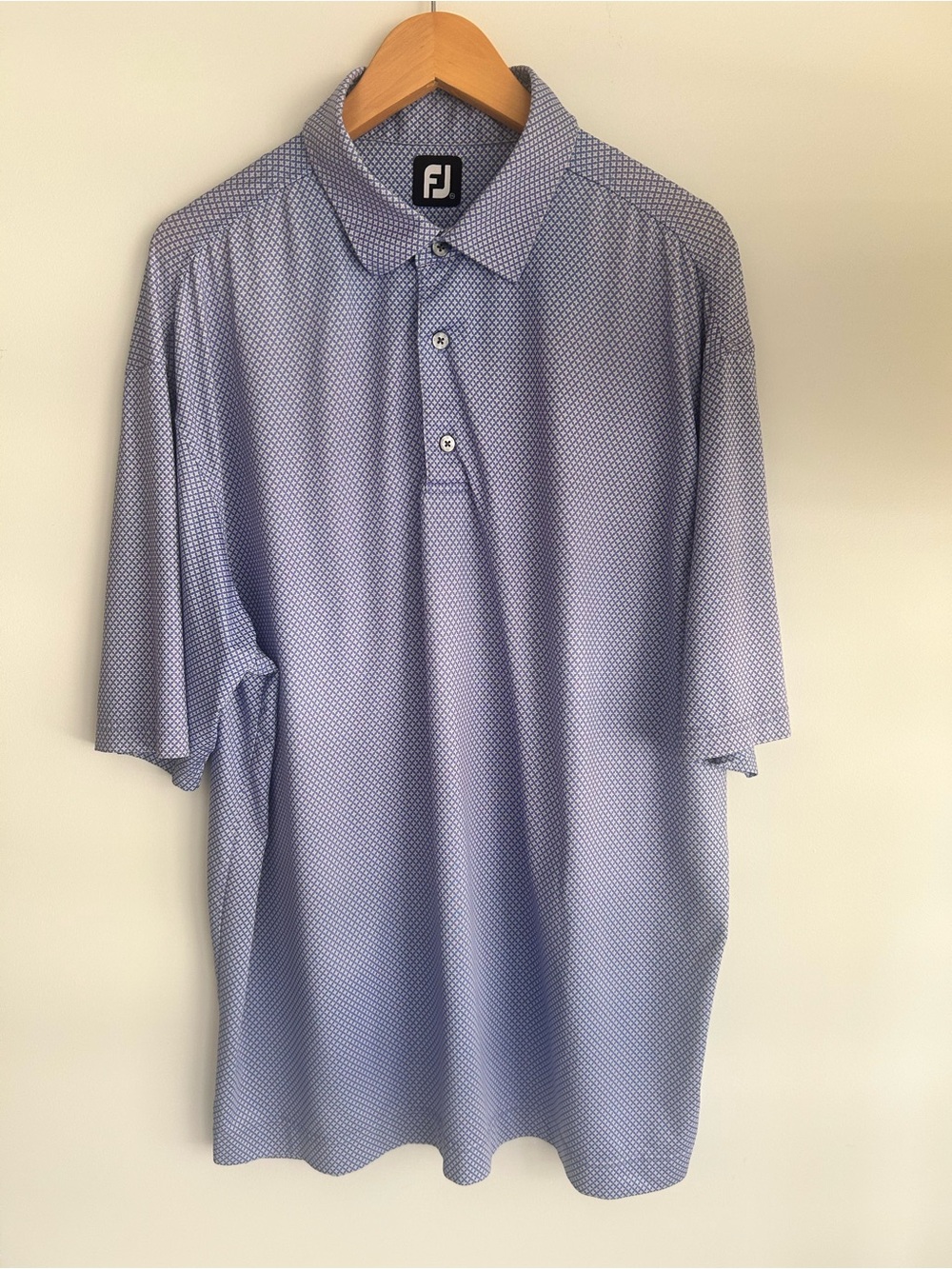 FootJoy Men’s Light Blue Patterned Short Sleeve Polo